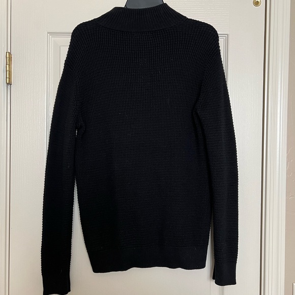 Black Quarter Button-up Knitted Sweater - Picture 2 of 4